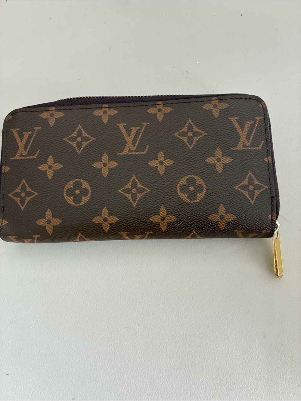 Louis Vuitton Monogram Zip Around Card Holder in Brown and Tan